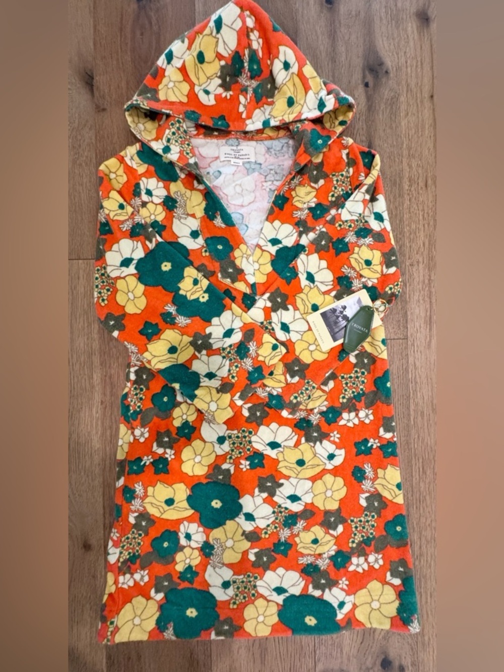 BNWT TROVATA Garazi Cabana dress hood Las Palmas Floral Hooded Terry small $258